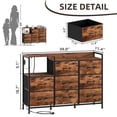 thumbnail image 3 of Eunos 8 Wide Drawers Dresser with Charging Station and Open Shelf for Bedroom Closet Dorm, Wood Grain Print, 3 of 7