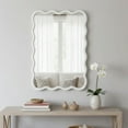 thumbnail image 6 of Wall Mirror White Color 24"x36" Wavy Rectangle Solid Wood Frame Decorative Mirror,For Bedroom, Bathroom, Living Room, Entryway,Decorative Wall Mirror, 6 of 11