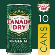 Canada Dry Caffeine Free Ginger Ale Soda Pop, 7.5 fl oz, 10 Pack Cans