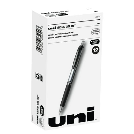 UPC: 0030246659403 | Uniball Signo Retractable Gel Pens  Medium Point (0.7mm)  Black Ink  12 Count