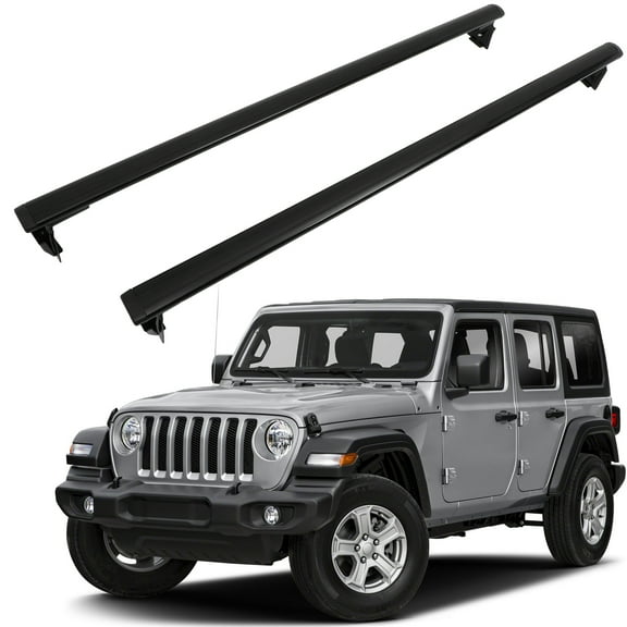SCITOO Roof Rack Cross Bar 165LBS Compatible With For Jeep Wrangler 2007-2019 2 Roof Cross Bars Black