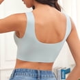 thumbnail image 4 of Kvture Womens Full Coverage No Underwire Bra Mesh Breathable Seamless Wide Strap Lifting Summer Sport Running Yoga Brassire Light Blue Bra S, 4 of 7