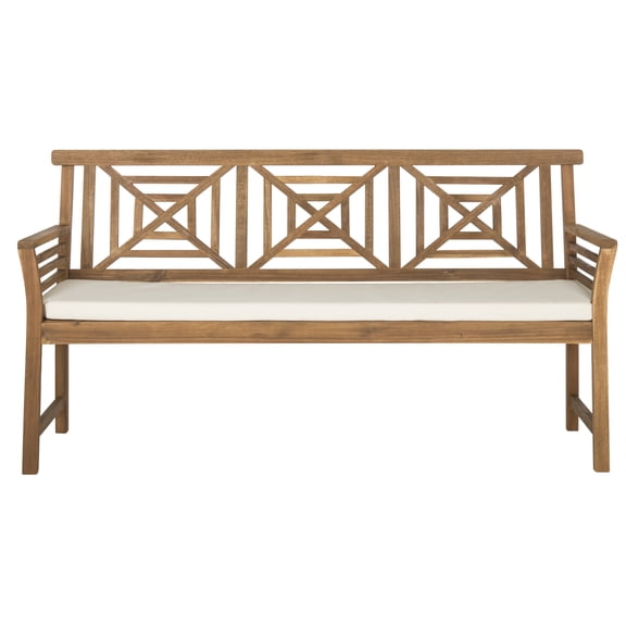 Safavieh Del Mar Outdoor Modern 3 Seat Garden Bench with Cushion