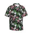 thumbnail image 2 of Uemuo Lilies Flowers Printed Regular Fit Short Sleeve Casual Hawaiian Shirt for Men,Aloha shirt,Tropical shirt,Floral print shirt,Vacation Beach shirt-XX-Large, 2 of 9