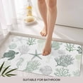 thumbnail image 6 of Sage Green Coastal Doormat Outdoor Entrance 16"x24", Nautical Summer Beach Coral Sea Turtle Absorb Moisture Dirt Door Mats, Non-Slip Rubber Backing Floor Mats Indoor, Low-Profile Front Door Rugs, 6 of 9
