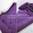thumbnail image 2 of Fuinloth Women Quilted Vest, Stand Collar Lightweight Zip Padded Gilet Outerwear Coats Purple M, 2 of 5