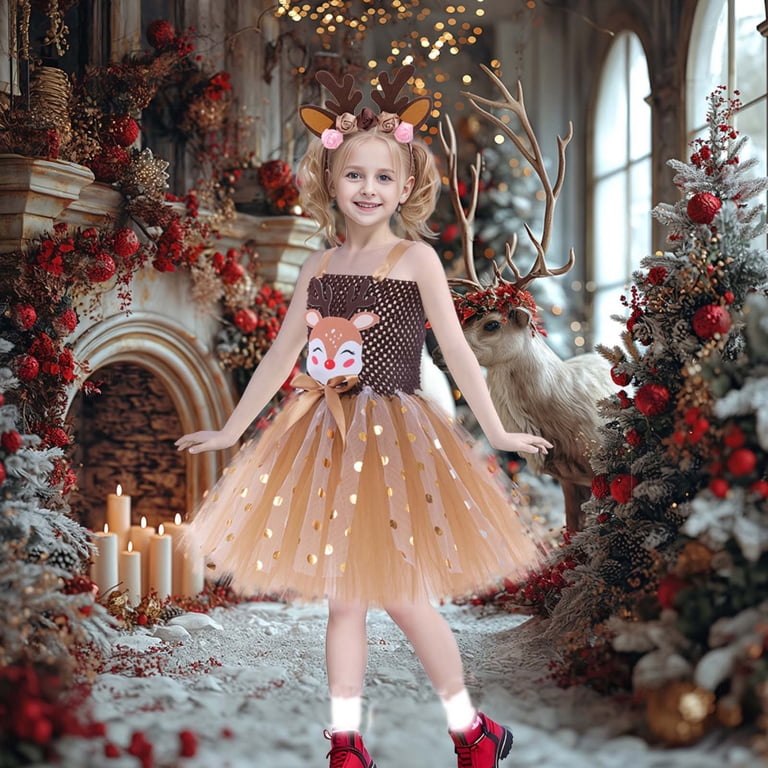 Gpaecead Christmas Tutu Dress For Girls Tulle Princess Birthday Party Dress  For Toddler Girls Prom Ball Gown Khaki - Walmart.com