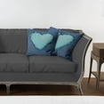 thumbnail image 5 of Ryan; Navy and Teal Pillow Cushion Cover Pack of 2, Ripped Themed Image Heart Shapes Lover Romance Valentines Day, Decorative Square Accent Pillow Case, 2 Pcs-18" x 18", Navy Seafoam, 5 of 8
