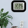 La Crosse Technology, Black WT8005UB Atomic Digital Wall Clock with Indoor Temperature