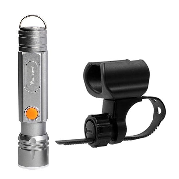Linterna de Cabeza de Bicicleta Resistente Al Agua IPX4 Portátil USB 1500mAh Linterna de Advertencia de Seguridad de Bicicleta de Montaña Ciclismo Lin Plata Sunnimix Luz delantera de bicicleta