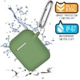 thumbnail image 3 of AirPods Case Cover, Silicone Protective Cover with Keychain for Apple AirPods 2nd 1st Gen Charging Case, Olive Green, 3 of 5