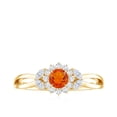 thumbnail image 4 of Rosec Jewels Fire Opal Flower Engagement Ring with Diamond for Women, 18K Yellow Gold, US 10.50, 4 of 9