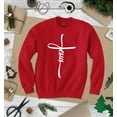 thumbnail image 3 of S4E Men's Jesus Cross Religious Crewneck Sweatshirt XXX-Large Red, 3 of 4