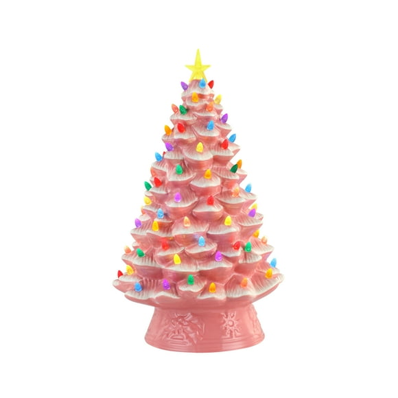 Mr. Christmas Arbre Nostalgique 18 Pouces-Rose Décor de Noël, Pouce
