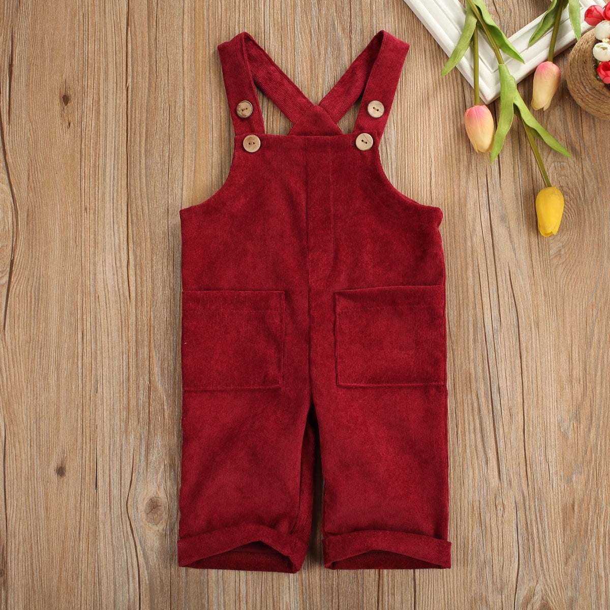 Baby Clothing Toddler Girl Corduroy Romper Jumpsuit Solid Outfits Pocket Clothes 6M 5T Walmart