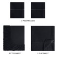 thumbnail image 3 of MALLONI HOME California King Sheet Sets - Cotton Rich Bedding Sets, 4 Piece Deep Pocket Bed Sheets Sets - Ultra Soft, Wrinkle Resistant, Quick Dry, Easy Care California King Sheets - Black, 3 of 6
