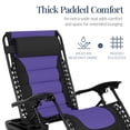 thumbnail image 4 of Best Choice Products Oversized Padded Zero Gravity Chair, Folding Outdoor Patio Recliner w/ Side Tray - Black/Purple, 4 of 7