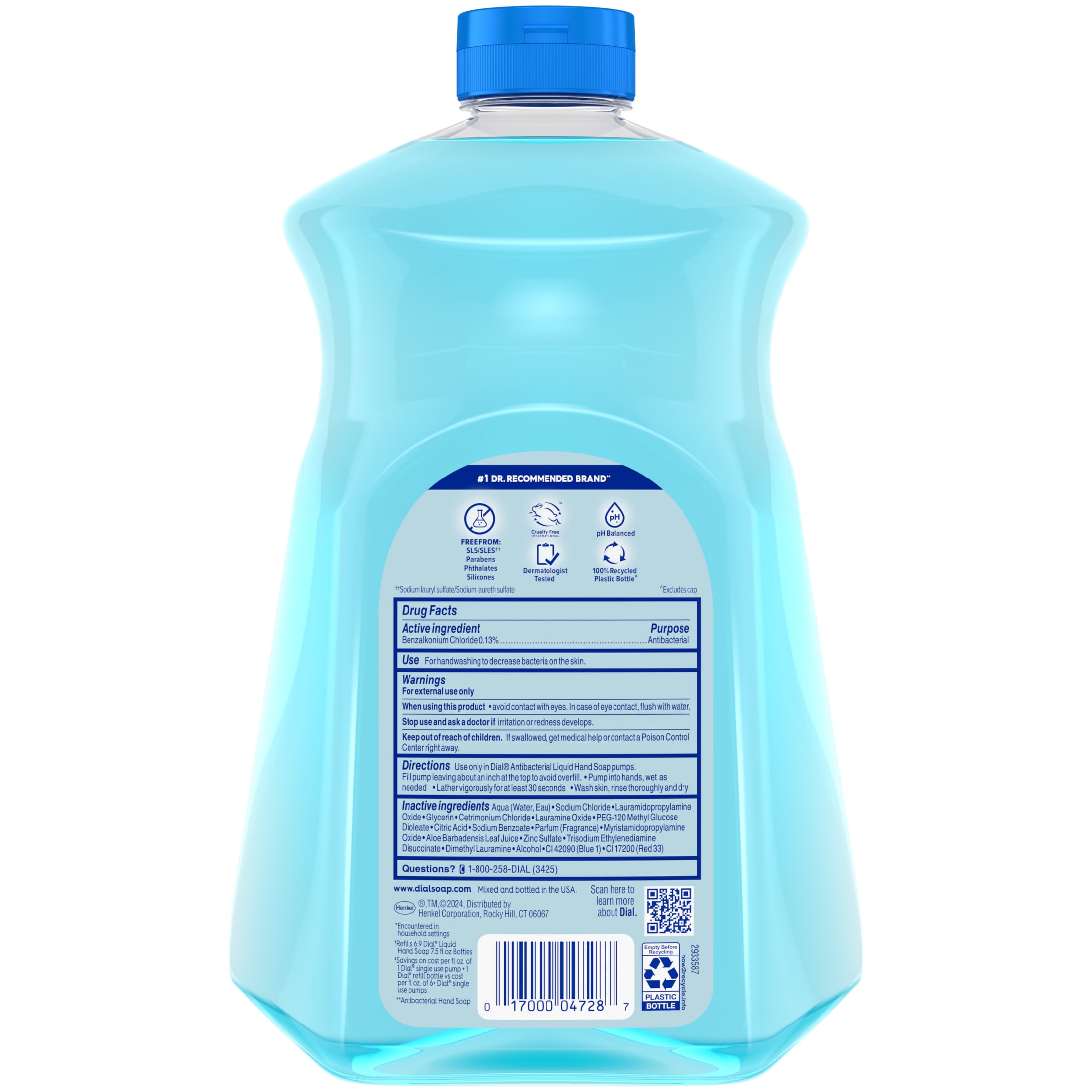 Dial Antibacterial Liquid Hand Soap Refill Spring Water 52 fl oz Walmart