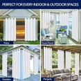 thumbnail image 2 of Xhegex Outdoor Curtains Waterproof Windproof Weatherproof Curtain for Patio, Cabana, Porch, Pergola and Gazebo, Grommet Top and Tab Bottom Drape, 1Panel, 52x72 inch, White, 2 of 9