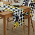 thumbnail image 2 of Table Runner Dresser Scarves 72 Inch Long, Animal Cow Yellow Flowers Buffalo Check Plaid Linen Dining Table Runners Farm Black Tabletop Scarf for Wedding Holiday Party Kitchen, 2 of 7