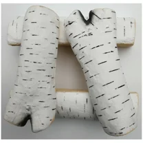 4 Pcs White  Fireplace wood-like Ceramic Logs for Gas Ethanol Fireplace