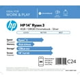 thumbnail image 2 of HP 14" FHD, Chromebook, AMD Ryzen 3-3250C, 4GBRAM, 128GB SSD, Silver, Chrome OS, 14b-na0010wm, 2 of 9