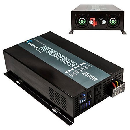 Reliable 2500W High Compact Pure Sine Wave Inverter Dc to Ac Power Converter For Home Solar Power System (Black