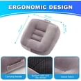 thumbnail image 2 of Extra Thick Seat Cushion, Large Chair Cushion Booster for Office Chair to Rise Height, Velvet Cover with Handle and Anti-Slip Bottom, PP Cotton Filling - Relieves Back Pain - 18"X16"X6" Grey, 2 of 7