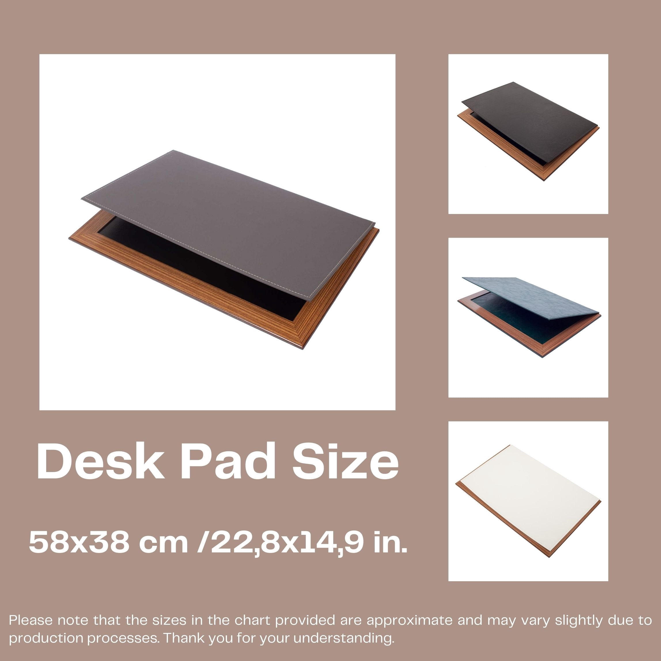 Leather Desk Pad with Wood Combination- Desk Organizer Set - Leather Office Desk Pad Mat Accessories - Office Gifts - Office Organizer with Cover