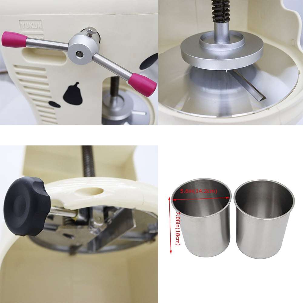 Commercial Snowflake Smoothie Machine Shaved Ice Machine Snow Cone Maker Manual Adjustable Ice Thickness 110V