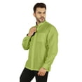 thumbnail image 4 of Bestman Solid Long Sleeve Shirt For Mens Front Double Button Placket Chinese Collar Shirt, 4 of 7