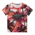 thumbnail image 2 of naisibaby Baby Boys Girls Short Sleeve Top Hawaiian Summer Beach T-Shirt Tropical Palm Tree Seaside Print Crewneck Tees Multicolor Size 5-6 Years, 2 of 5