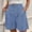 *B-Light Blue, variant on ClodeEU Women's Elastic Waist Knee Length Shorts,Straight Leg Casual Loose Short Khaki,Womens Plus L