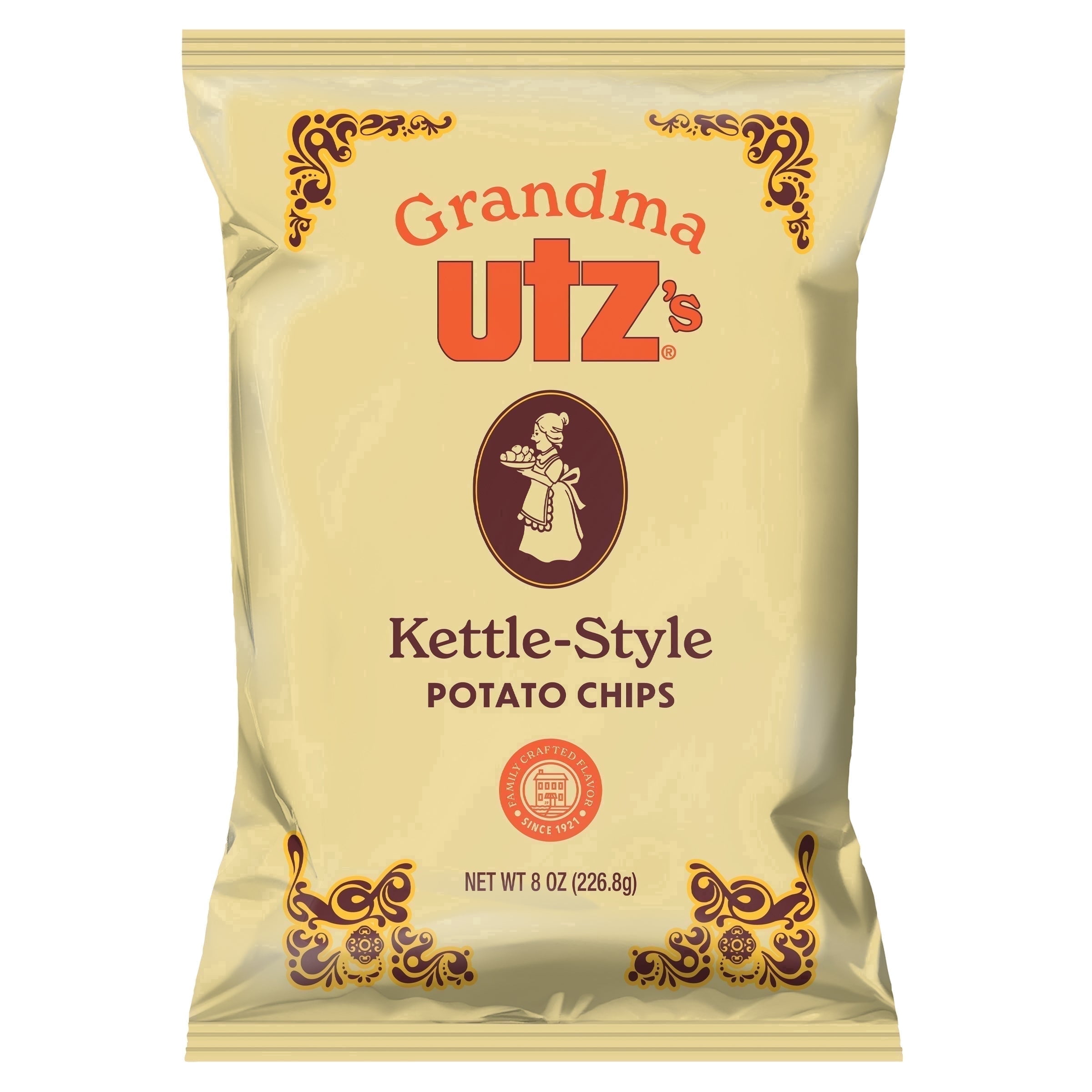 (4 pack) Utz Grandma Utz's Kettle-Style Original Potato Chips, 8 oz