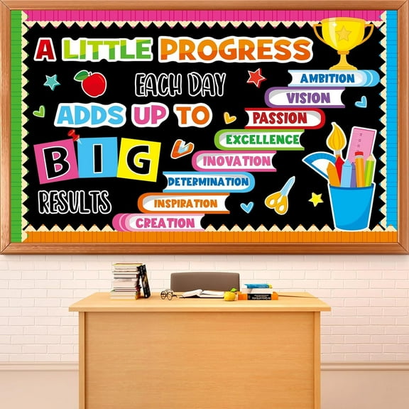 Motivational Bulletin Board Set Positive Bulletin Board Classroom Decoration Book Step Success Paper Cutouts for Teacher Back to School Supplies Inspirational Preschool Home Wall Door Chalkboard
