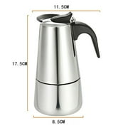 DENEST 4 Cups Moka Coffee Maker Pot Stainless Steel with Electric Stove