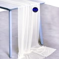 thumbnail image 2 of MDS pack of 12 Wedding 29 x 120 inches Sheer chiffon Table Runner for Rustic Boho Wedding Banquet Decor for 10Ft Table Runners - Ivory, 2 of 6