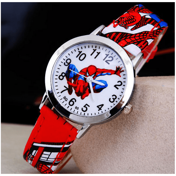 XISOBO SpiderMan Regarder Mignon Dessin Animé Montre Enfants Montres à Quartz en Caoutchouc Cadeau Enfants Heure Reloj Montre Relogio