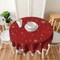 thumbnail image 3 of Christmas Tablecloth Round 60 Inch Red White Snowflake Stars Table Cloth Xmas Table Covers for Picnic Party Patio Holiday Home Kitchen Outdoor Decor, 3 of 6