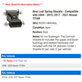 thumbnail image 2 of Rear Leaf Spring Shackle - Compatible with 2004 - 2015, 2017 - 2021 Nissan TITAN - Dorman, 2 of 2