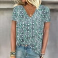 thumbnail image 1 of DPTALR T-Shirt Décontracté à Manches Courtes à Col en V Imprimé pour Femmes Hauts Blouses, 1 of 4