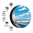 thumbnail image 4 of Gukieu Urban Riverside Clock Tower Print Car Tire Cover, Adjustable Waterproof and Dustproof Tire Protection Cover, Suitable for SUV, Truck, Van-17 inch, 4 of 6