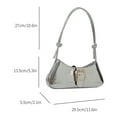 thumbnail image 2 of Bolso de hombro FLhrweasw Bolsos de mujer Moda Brillante PU Sólido Bajo el brazo Plata, 2 of 9