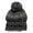 Black/Grey, variant on Top Headwear Womens Winter Knit Beanie Hat Stripe Pom, Black/Grey