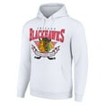 thumbnail image 2 of Men's Starter White Chicago Blackhawks Team Logo Graphic Fleece Tri-Blend Pullover Hoodie, 2 of 3