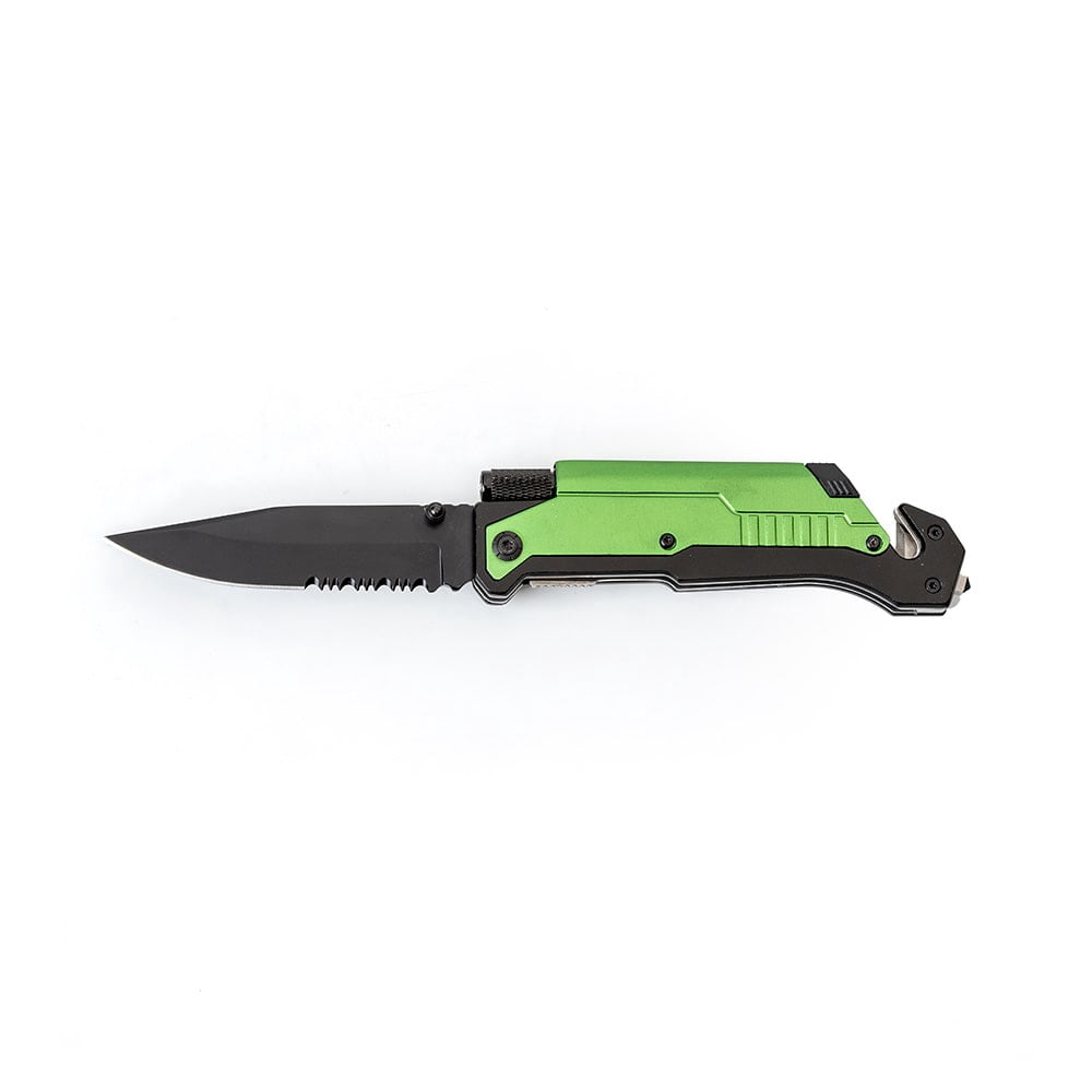 Lehman's Travel Survival Knife Serrated Flashlight Glass Breaker Firestarter