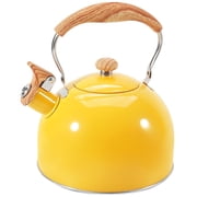 Uscover Stovetop Tea Kettle with Wood Pattern Cool Touch Folding Handle,Induction Modern Kettle Teapot Whistling Lid Opening Gas Electric Applicable