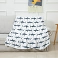 thumbnail image 6 of Shark Throw Blankets 60'''' x 80'''', Shark Silhouette White Backdrop - Lightweight Super Soft Microfiber Blankets All Seasons for Couch/Sofa/Gift, 6 of 6