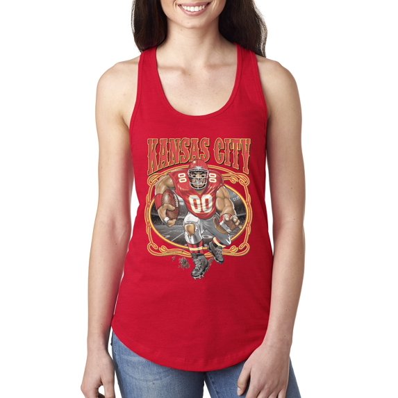 Wild Bobby,Kansas City Fan KC Fantasy Football Sports, Ladies Racerback Tank Top, Red, Small