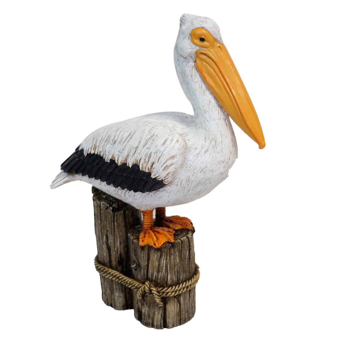 White Pelican on Post Figurine 8.6 X 4 X 12.25